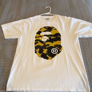 BAPE White Camo Logo Men's Short Sleeve Tee